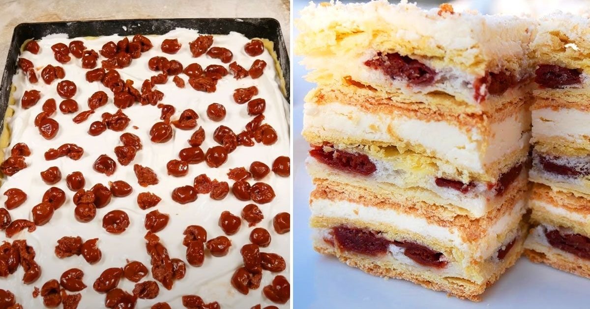 Рецепт нежного вишневого торта с заварным кремом